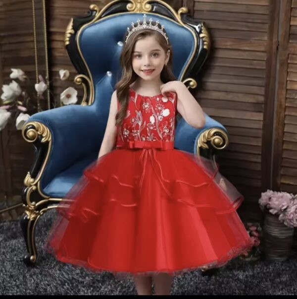 vestido rojo y dorados corto - Imagen 2