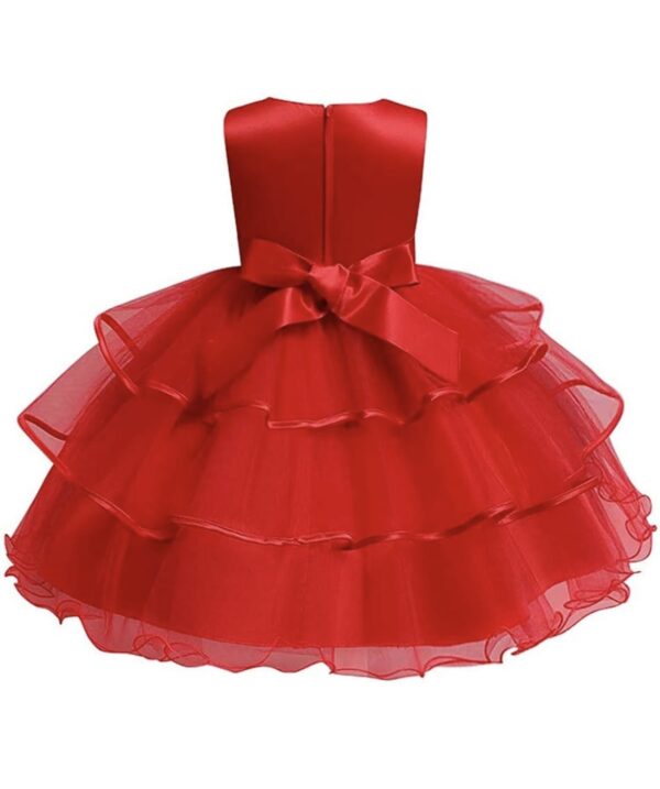 vestido rojo y dorados corto - Imagen 3