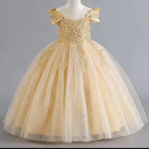 vestido largo dorado