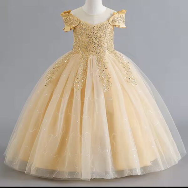 vestido largo dorado
