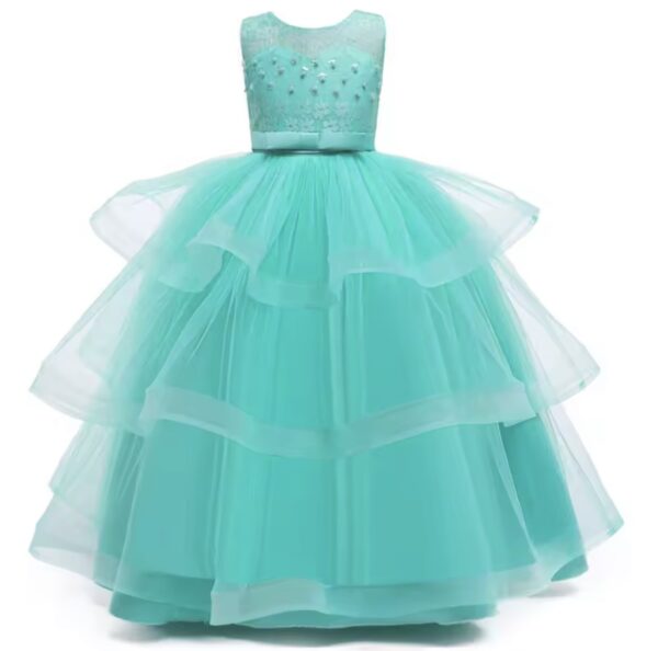 vestido largo turquesa