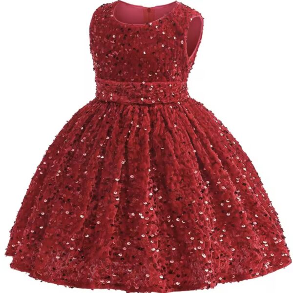 vestido rojo brillante para niña